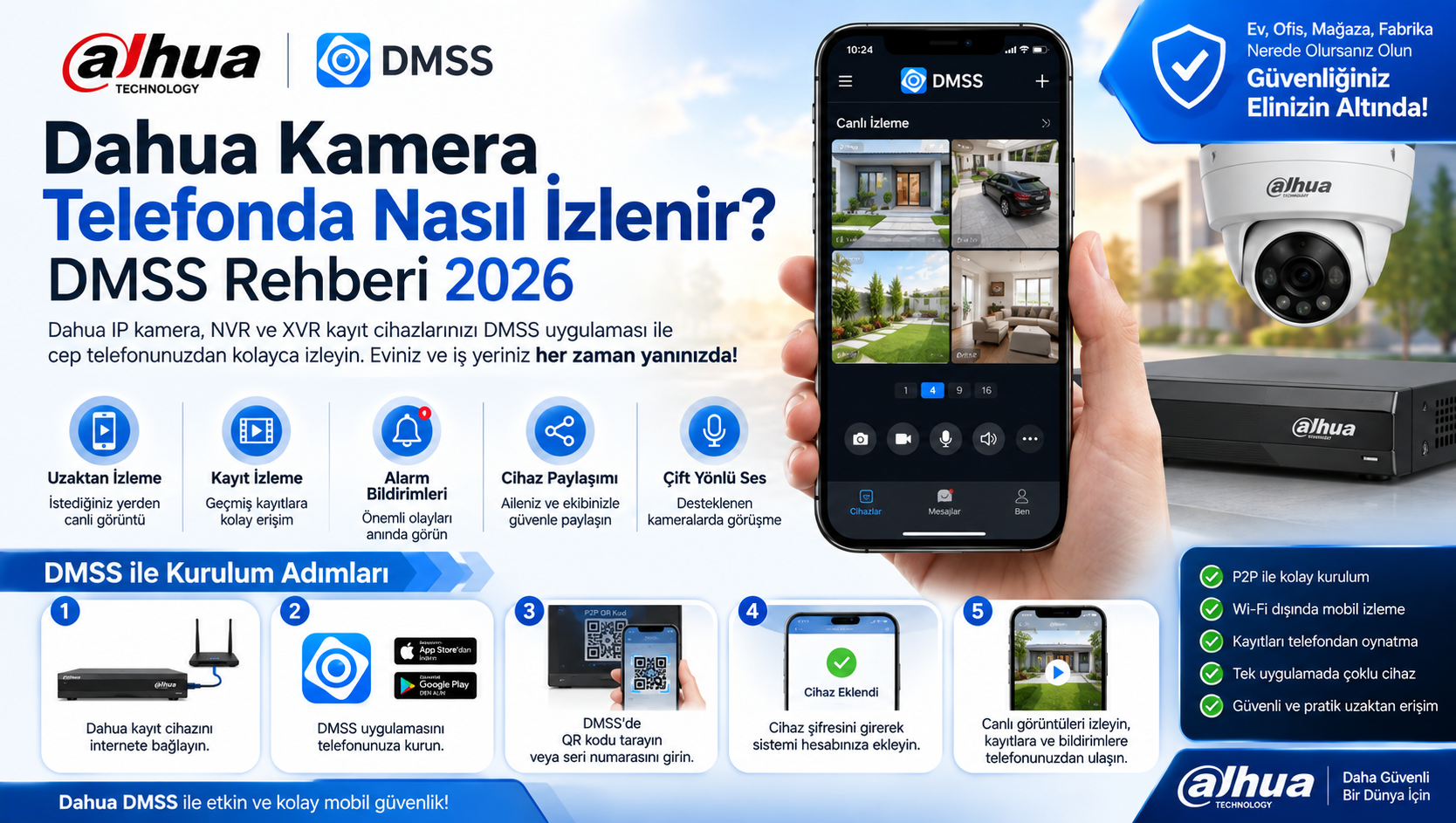 Dahua Kamera Telefonda Nasıl İzlenir? DMSS Rehberi