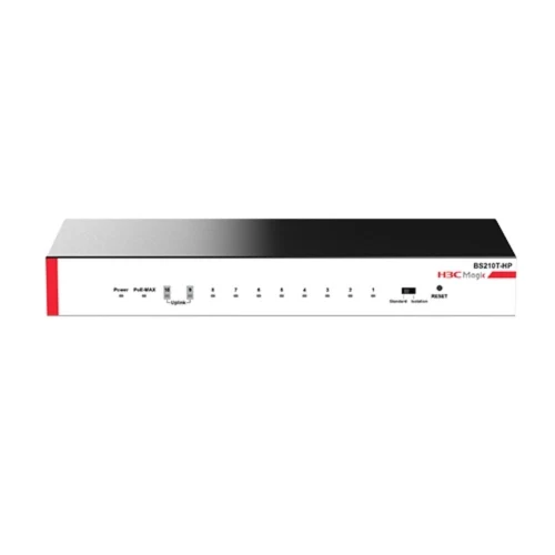 H3C Magic BS210T-HP (9801A5BY) 10 Port Gigabit PoE+ Yönetilemez Switch (8 PoE + 2 Gigabit Uplink, 110W)