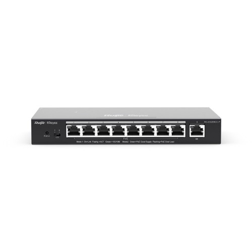 RUIJIE REYEE RG-ES209GC-P 8 PORT + 1 PORT UPLINK 10/100/1000 8 PORT POE/POE+ 120W RUJIE CLOUD YONETILEBILIR DESKTOP SWITCH