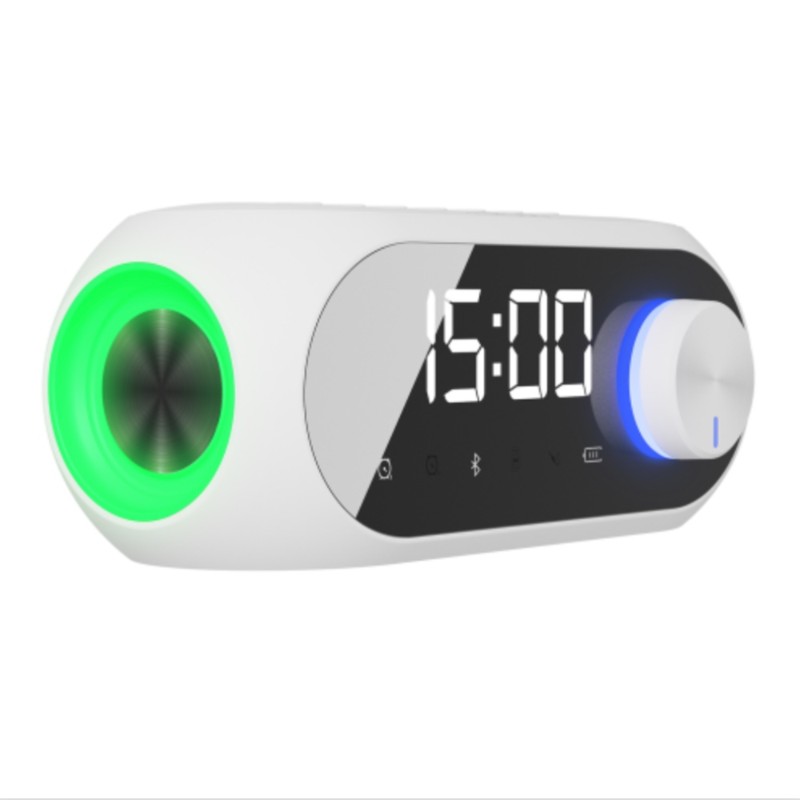 MIKADO MD-W7, Beyaz, 5W, FM Radyo, USB, AUX, Bluetooth, Kablosuz, Taşınabilir, 1200mAh Batarya, Alarmlı Saat, Derece ve Speaker-3