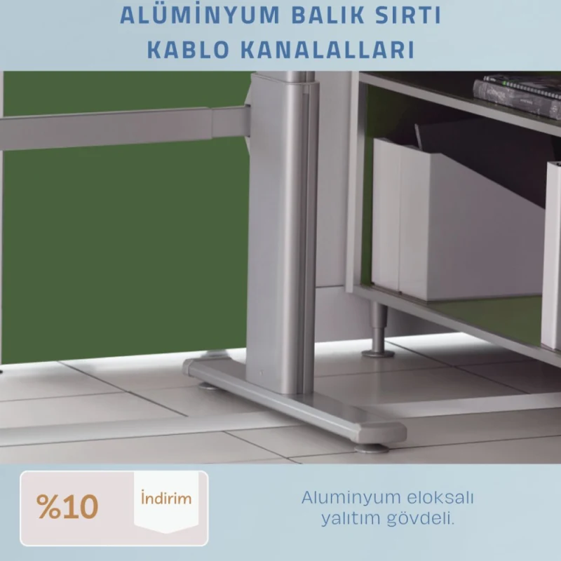 90x20 Aluminyum Balık Sırtı Kablo Kanalı - 2METRE-3