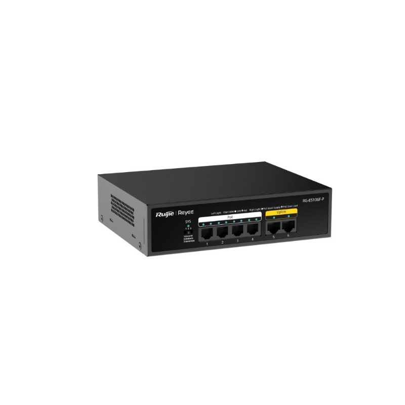 RUIJIE REYEE RG-ES106F-P 6 PORT 10/100 4 PORT POE 2 PORT UPLINK 54W YONETILEMEZ DESKTOP SWITCH-2