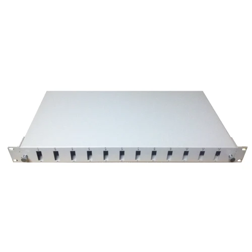 Fiber Panel 1U 24 Port Kasetli SC-DX Siyah – 19” Rack Tipi Fiber Patch Panel