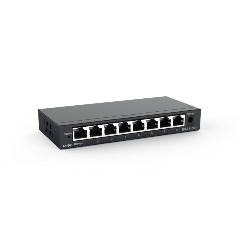 RUIJIE REYEE RG-ES108D 8 PORT 10/100 YONETILEMEZ DESKTOP SWITCH METAL KASA-3