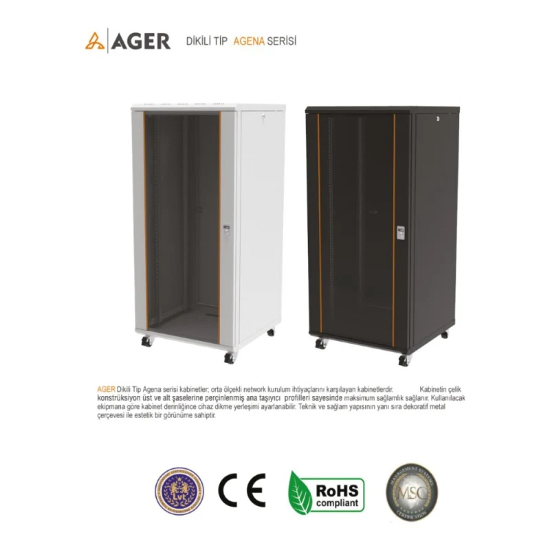 AGER AG-AN16U6060XX-YY Agena Serisi 16U 19” Duvar Tipi Rack Kabinet (600×600 mm)-1