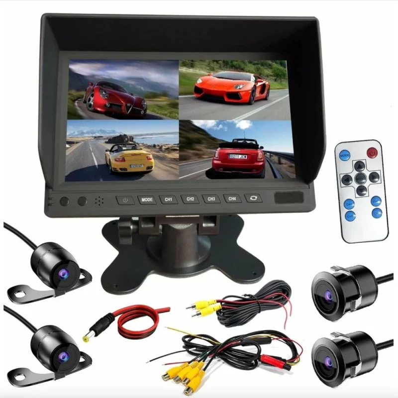 Kamera Monitör Seti – 7 İnç Quad Ekranlı Güvenlik Sistemi-1