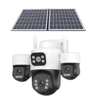 IOMA 4 Kameralı 4G eSIM Solar Güvenlik Kamerası – 4×4MP Lens, 3 PTZ Hareketli Kamera, 16000 mAh Batarya, Çift Solar Panel