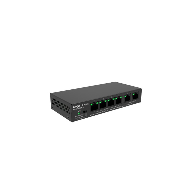 RUIJIE REYEE RG-ES106D-P 4 PORT 10/100 4 PORT POE 2 PORT UPLINK 58W YONETILEMEZ DESKTOP SWITCH-3