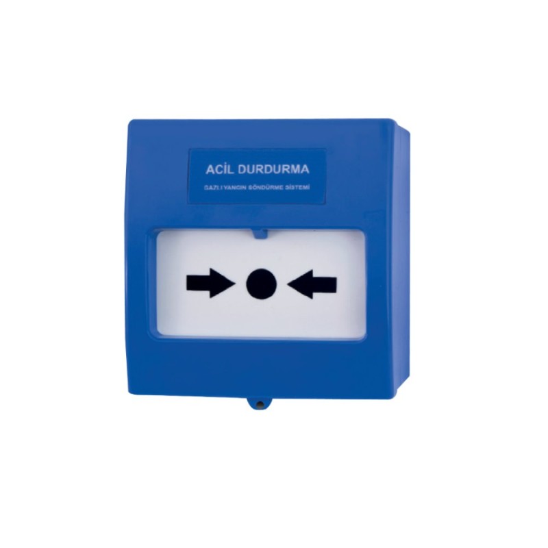 ACİL DURDURMA BUTONU, GAZLI YANGIN SÖNDÜRME SİSTEMLERİ İÇİN, MAVİ-1
