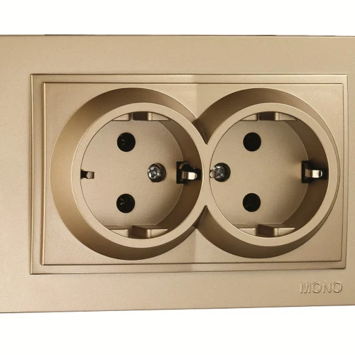 İkili Topraklı Priz -Tityanyum Çerçeve Dahil Mono