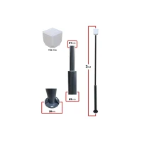 TRK 3 Metre Kamera Direği 89x51x2mm (+ Küp - TRK154) – Galvaniz Güvenlik Kamera Montaj Direği