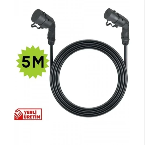 Generic Şarj Uzatma Kablo Seti – 5m, 22kW, Trifaze 32A, Type2 Uyumlu