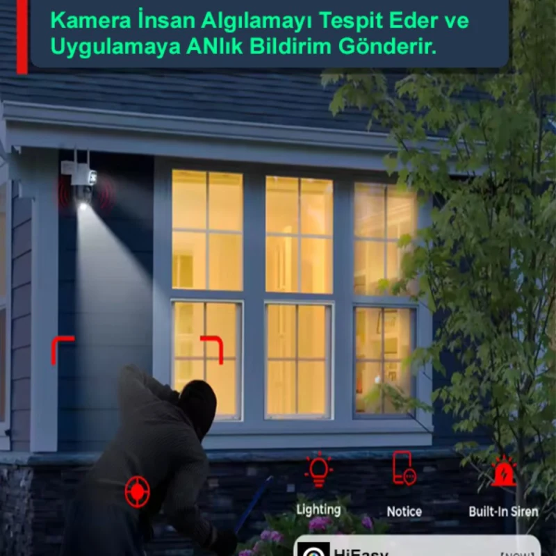 6MP 1080P Full HD Wi-Fi Çift Lensli Gece Görüşlü Suya Dayanıklı Dış Ortam Kamera-4
