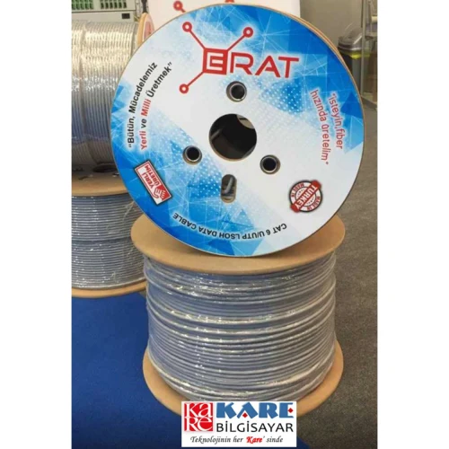 ERAT CAT6 U/UTP LSOH Gri 23AWG 250MHz 500m Makara Network Kablosu (4x2x23#)