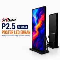 Dahua P2.5 İç Mekan Poster LED Ekran | 192×64 cm Dijital Reklam Totemi