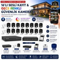 Hikvision 16'lı IP Kamera Güvenlik Seti (Hikvision 16'lı IP Kamera Seti | 16xDS-2CD1021G2-LIUF + DS-7616NI-Q1 + 2TB HDD)