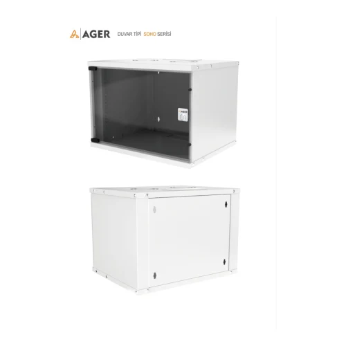AGER 7U 19'' Soho Duvar Tipi Kabinet – Demonte, W=510mm D=400mm Network Rack Kabin