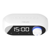 MIKADO MD-W7, Beyaz, 5W, FM Radyo, USB, AUX, Bluetooth, Kablosuz, Taşınabilir, 1200mAh Batarya, Alarmlı Saat, Derece ve Speaker-2