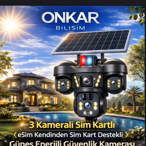 OKAM PRO 3850 3 KAMERALI SİM KARTLI GÜNEŞ ENERJİLİ ESİM DESTEKLİ GÜVENLİK KAMERASI