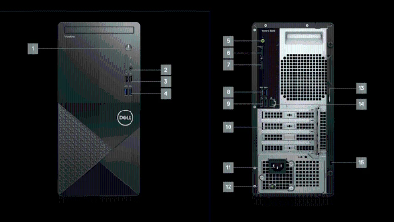 DELL Vostro 3030 MT Masaüstü PC – i3-12100, 8GB DDR5, 512GB SSD, Wi-Fi, Bluetooth, FreeDOS (210276835)-7