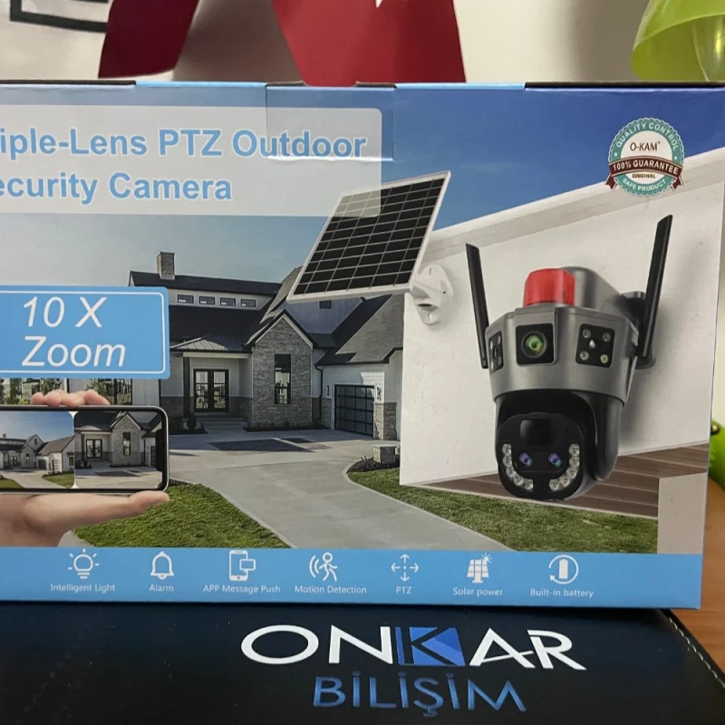 OKAM PRO 6021 9MP Wifi Solar Kablosuz Güneş Enerjili Güvenlik Kamerası 10X Optik Zoom-3