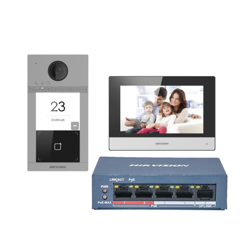 HIKVISION DS-KIS604-S(C) 7" VİLLA TİP IP VIDEO INTERCOM KIT-1