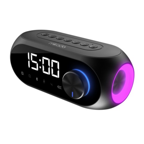 MD-W7, Siyah, 5W, FM Radyo, USB, AUX, Bluetooth, Kablosuz, Taşınabilir, 1200mAh Batarya, Alarmlı Saat, Derece ve Speaker