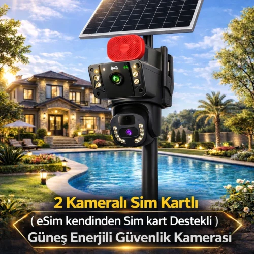 OKAM PRO 3815 6MP ÇİFT LENS GÜNEŞ ENERJİLİ SİM KART DESTEKLİ GÜVENLİK KAMERASI