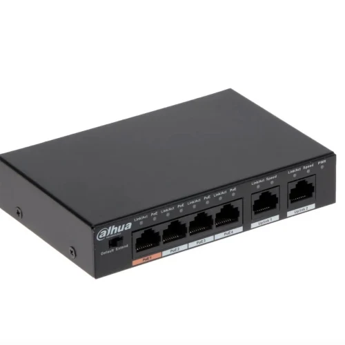 Dahua PFS3006-4GT-60 4 Port Gigabit PoE Switch 60W 2 Uplink Yönetilemez Switch