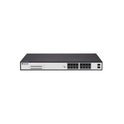 BDCOM S1518-16P 16 Port Gigabit PoE Switch – 16x PoE + 2x SFP Uplink, 240W, Yönetilemez Rack Tipi Switch