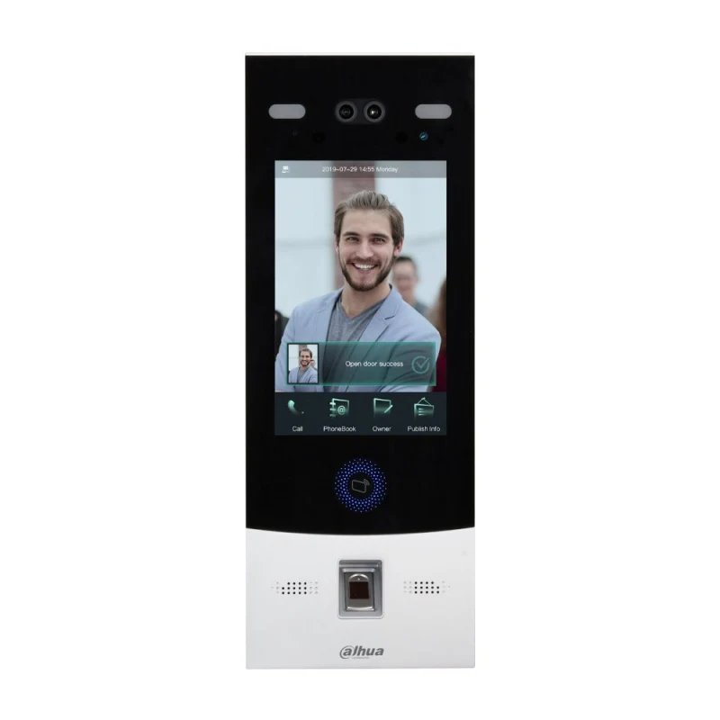 Dahua VTO7541G IP Yüz Tanıma Apartman Kapı Paneli – 8” Dokunmatik, AI Yüz Tanıma, Kart/Şifre/Fingerprint, IP66-1