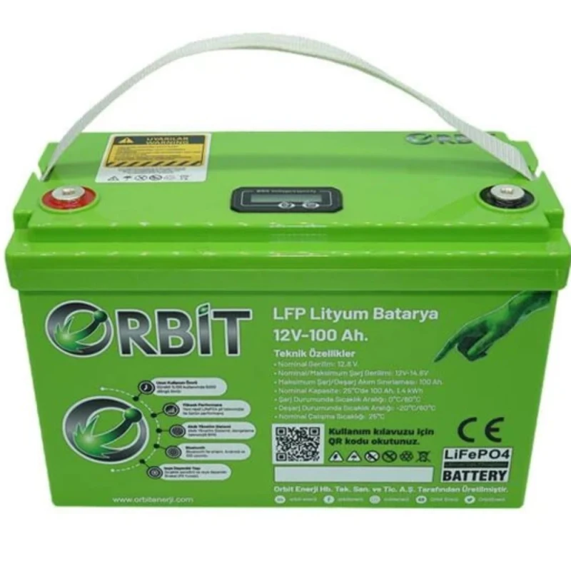 Orbit 12V 100Ah Marin tip Lityum LiFePO4 Akü-1