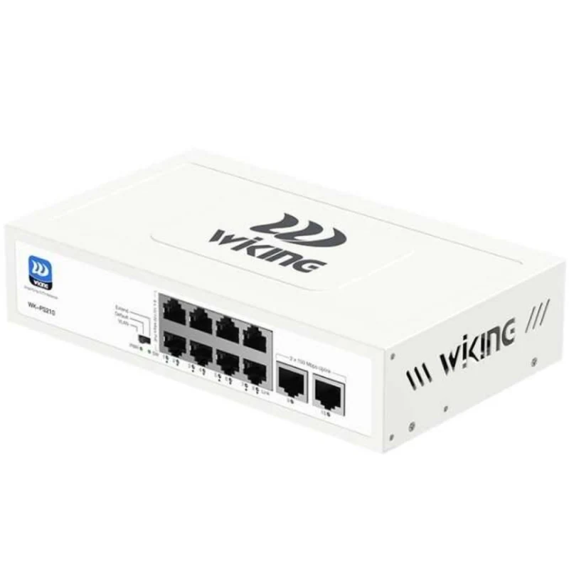 Wiking WK-PS210 8 Port 10/100 Mbps PoE + 2 Port 10/100 Mbps Uplink Yönetilemez PoE Switch-1