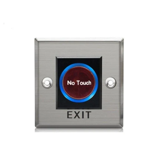 Temassız Kare Buton – NO/NC/COM, 86x86 mm, Sıva Üstü, Sensörlü Kapı Açma Butonu