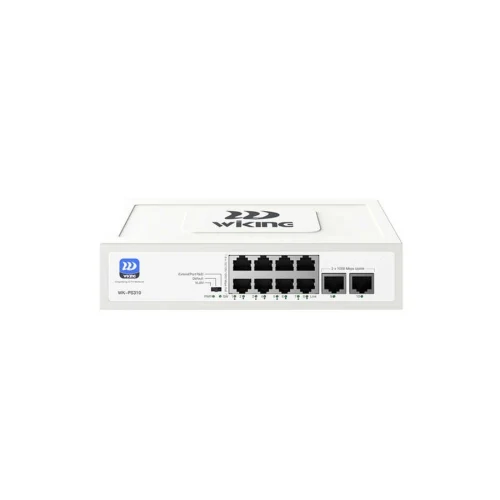 WI-TEK WIKING WK-PS310 10 Port Gigabit PoE+ Switch (8 PoE + 2 Gigabit Uplink, 76W, Yönetilemez)