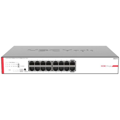 H3C Magic BS216 16 Port Gigabit Switch – Yönetilemez, Rackmount, Fansız