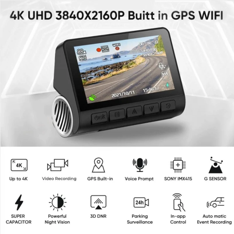 GO-4K GPS WiFi ARAÇ Kamerası -3