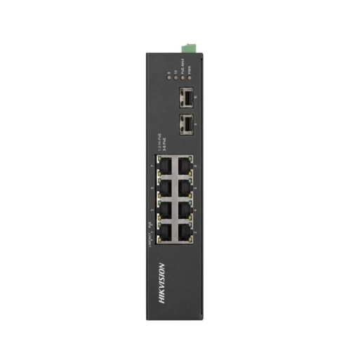Hikvision DS-3T0510HP-E/HS 10 Port Gigabit Yönetilemez Hi-PoE Switch (8×PoE, 2×SFP, 110W PoE, 300m Extend, Endüstriyel Tip)