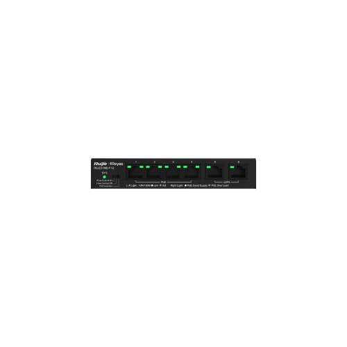 RUIJIE REYEE RG-ES106D-P 4 PORT 10/100 4 PORT POE 2 PORT UPLINK 58W YONETILEMEZ DESKTOP SWITCH