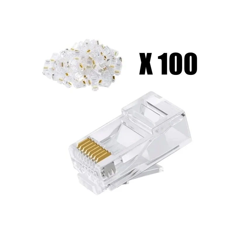 APRONX RJ45 KONNEKTÖR (ŞEFFAF) 100 'lü PAKET YENİ NESİL-1