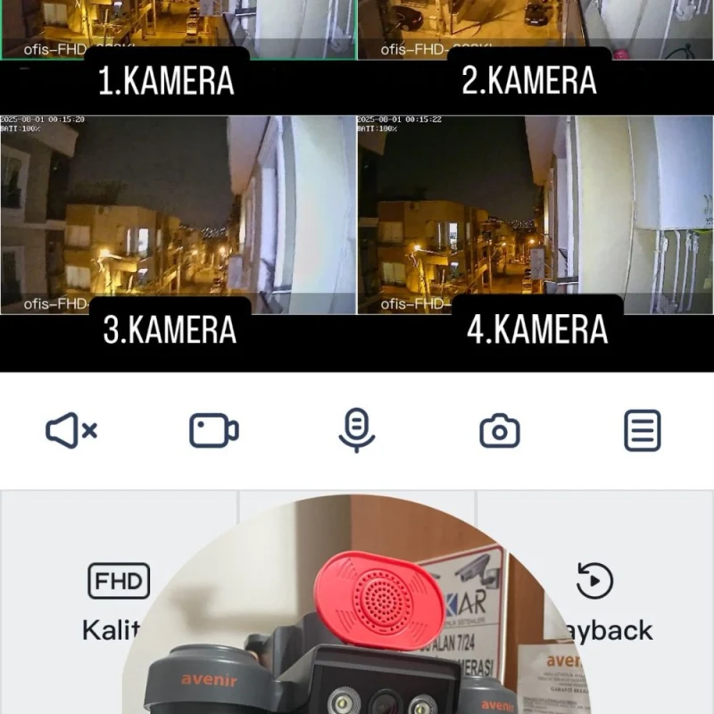 4 KAMERALI SİM KARTLI GÜNEŞ ENERJİLİ GÜVENLİK KAMERASI-3