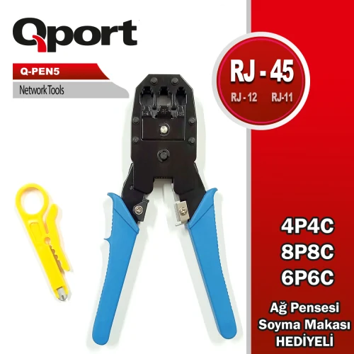 QPORT RJ45 - RJ11- RJ12 PENSE - MAKAS HEDİYELİ (Q-PEN5)