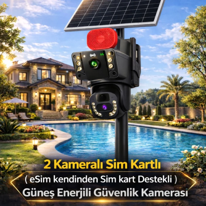 OKAM PRO 3815 6MP ÇİFT LENS GÜNEŞ ENERJİLİ SİM KART DESTEKLİ GÜVENLİK KAMERASI-1