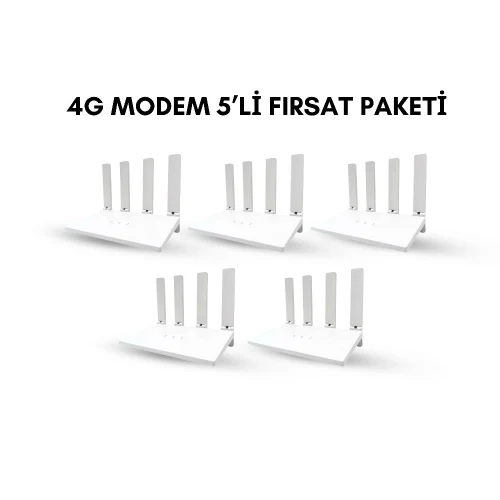 IOMA IO-SR300M-5 4G LTE Router – SIM Kart Destekli 150 Mbps WiFi Router (1×LAN) 5'li Paket