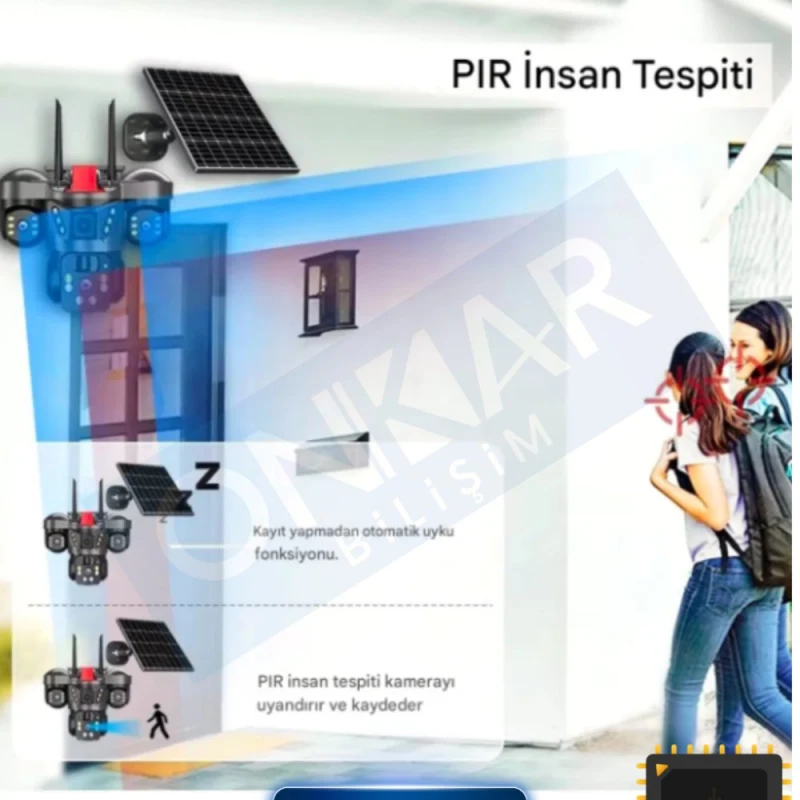 OKAM PRO 3850 3 KAMERALI SİM KARTLI GÜNEŞ ENERJİLİ ESİM DESTEKLİ GÜVENLİK KAMERASI-5