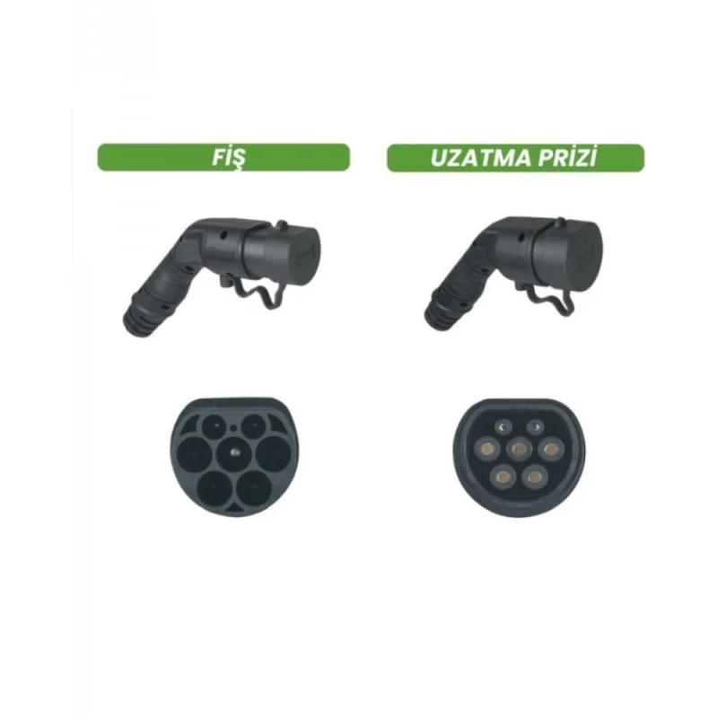 Generic Şarj Uzatma Kablo Seti – 5m, 22kW, Trifaze 32A, Type2 Uyumlu-2