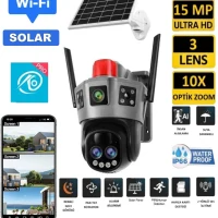 OKAM PRO 6021 9MP Wifi Solar Kablosuz Güneş Enerjili Güvenlik Kamerası 10X Optik Zoom