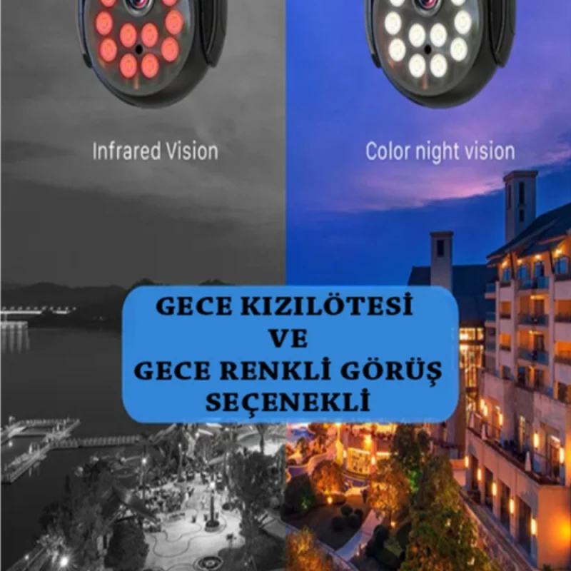 3MP WİFİ HAREKETLİ SESLİ GECE RENKLİ KABLOSUZ GÜVENLİK KAMERASI-4