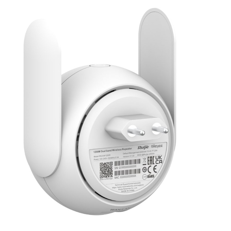 RUIJIE REYEE RG-EW1200R 867MBPS 1PORT 10/100 ETHERNET 2 ANTEN 2.4/5GHz PRİZ TİPİ ACCESS POINT/ROUTER/EXTENDER-4