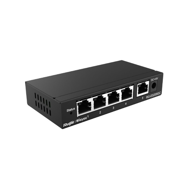 RUIJIE REYEE RG-ES205GC 5 PORT 10/100/1000 RUIJIE CLOUD YONETILEBİLİR DESKTOP SWITCH METAL KASA-1